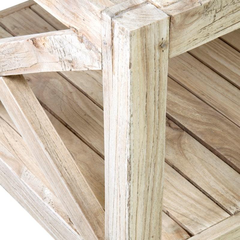 Promenade Mindi Wood Slatted Coffee Table by Jeffan | Coffee Tables | Modishstore - 5