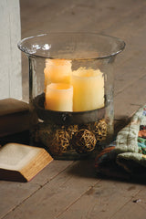 Kalalou Giant Glass Candle Cylinder With Metal Insert