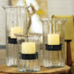 Kalalou Ribbed Glass Candle Cylinder With Rustic Insert | Modishstore | Candle Holders