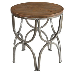 Crestview Collection Bengal Manor Mango Wood and Steel Round End Table