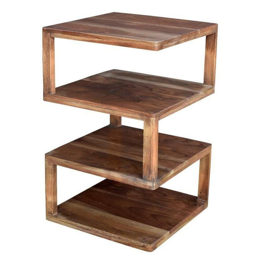 Crestview Collection Bengal Manor Mango Wood Archictectural Square End Table | End Tables | Modishstore