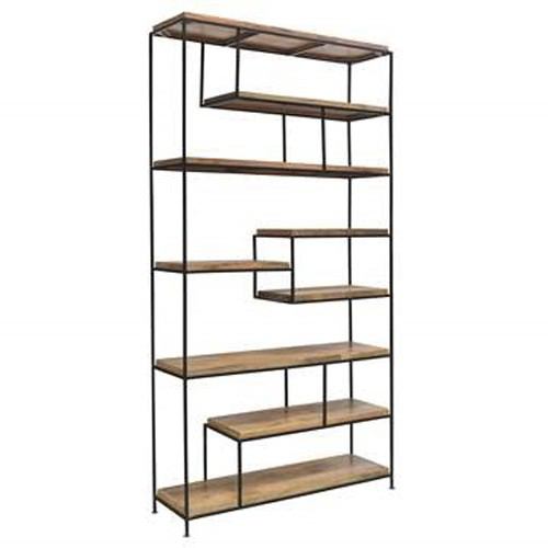 Crestview Collection Bengal Manor Iron and Wood Offset Large Etagere | Shelves & Shelving Units | Modishstore