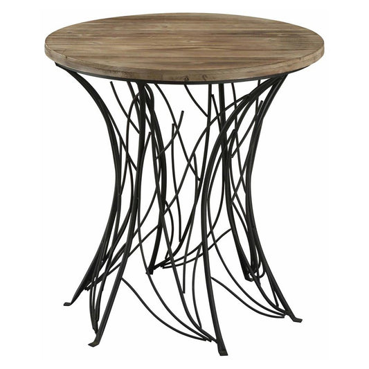 Crestview Collection Spring Creek Metal and Weathered Wood Accent Table | Accent Tables | Modishstore