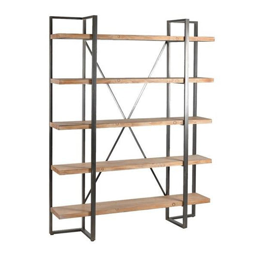 Crestview Collection Preston Rustic Metal and Wood Tall Etagere | Shelves & Shelving Units | Modishstore