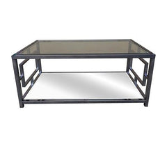 Crestview Collection Bentley Chrome Rectangle Design Cocktail Table with Beveled Mirror Top