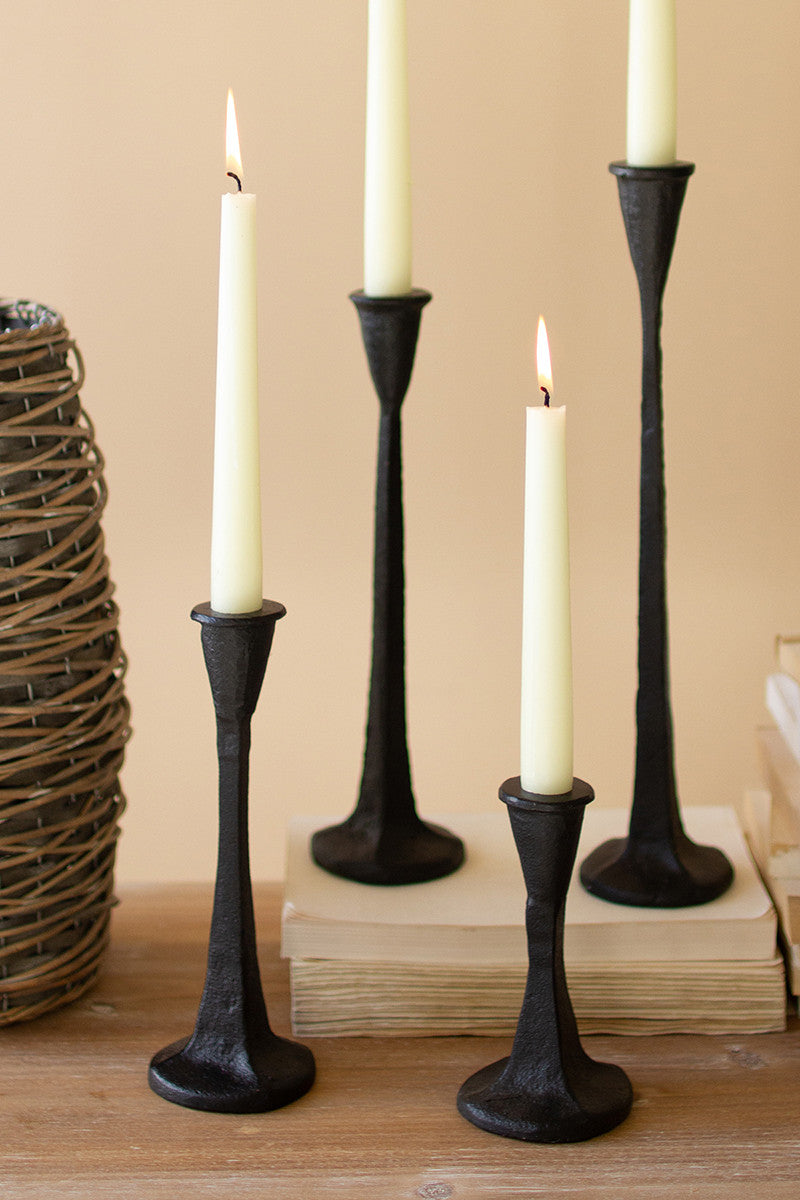 Cast iron taper candle holders Set Of 4 By Kalalou-2