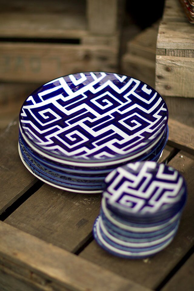 Handpainted Ceramic Moroccan Plates Set of 4 by Vagabond Vintage | Modishstore | Decorative Bowls-3