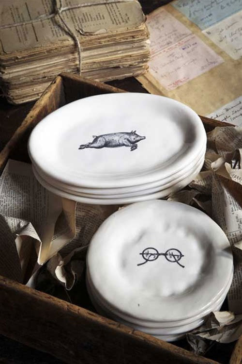 Vagabond Vintage Eyeglass Accent Appetizer Plates | Modishstore | Trays & Pedestals-2