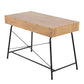 Casper Industrial Desk in Black Steel and Brown Wood By LumiSource | Desks | Modishstore - 6