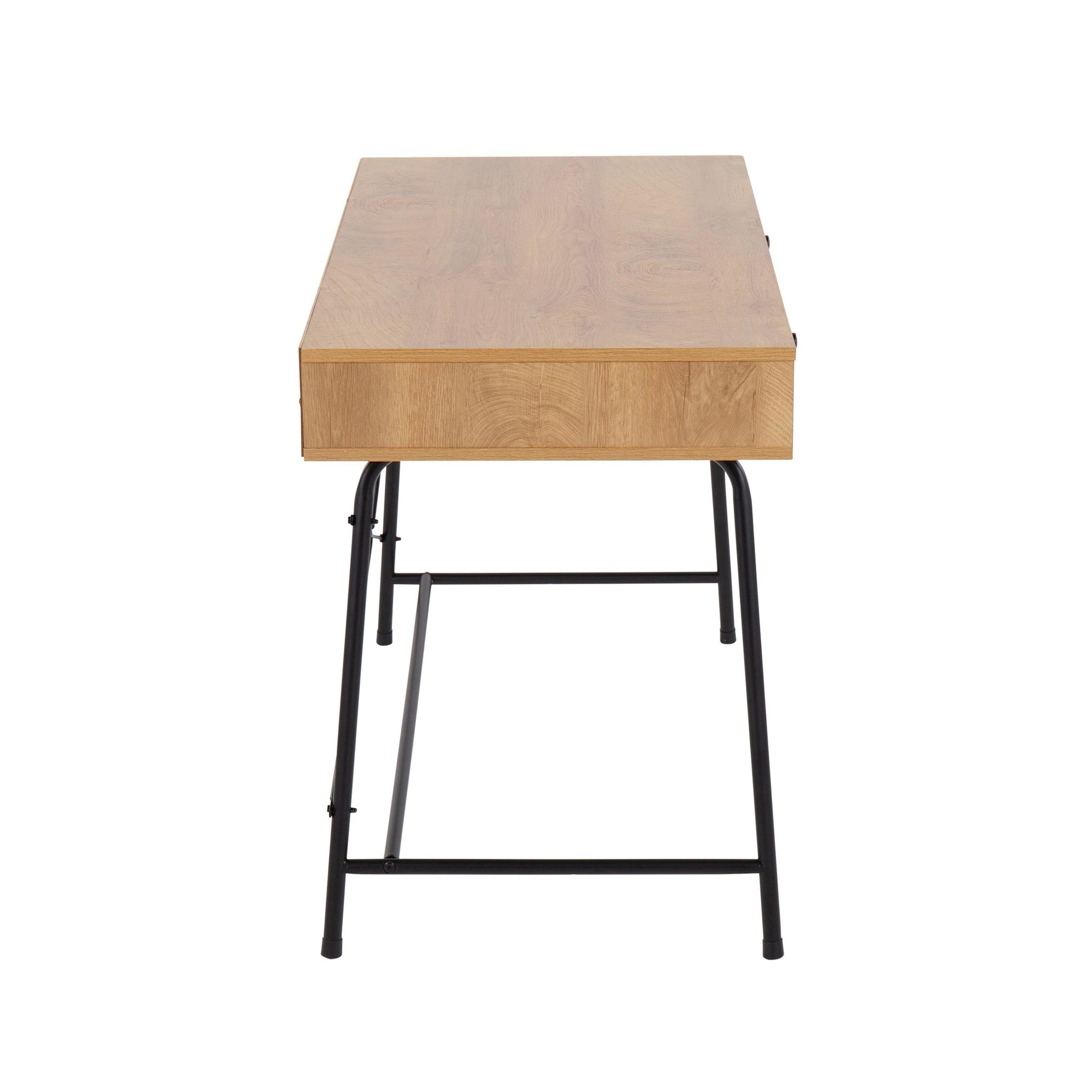 Casper Industrial Desk in Black Steel and Brown Wood By LumiSource | Desks | Modishstore - 5