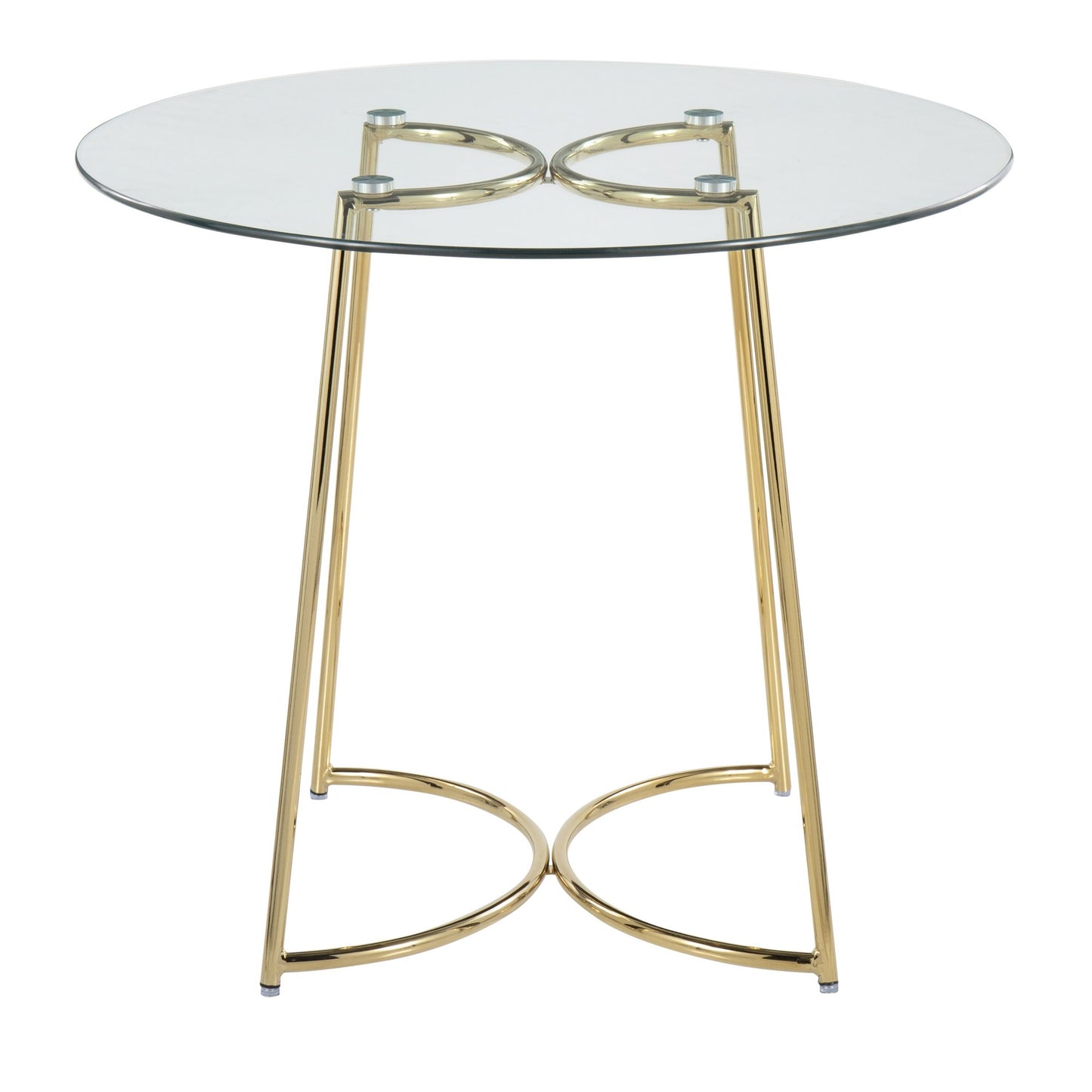 Cece Contemporary/Glam Dinette Table in Gold Steel with Clear Glass Top By LumiSource | Dining Tables | Modishstore - 6