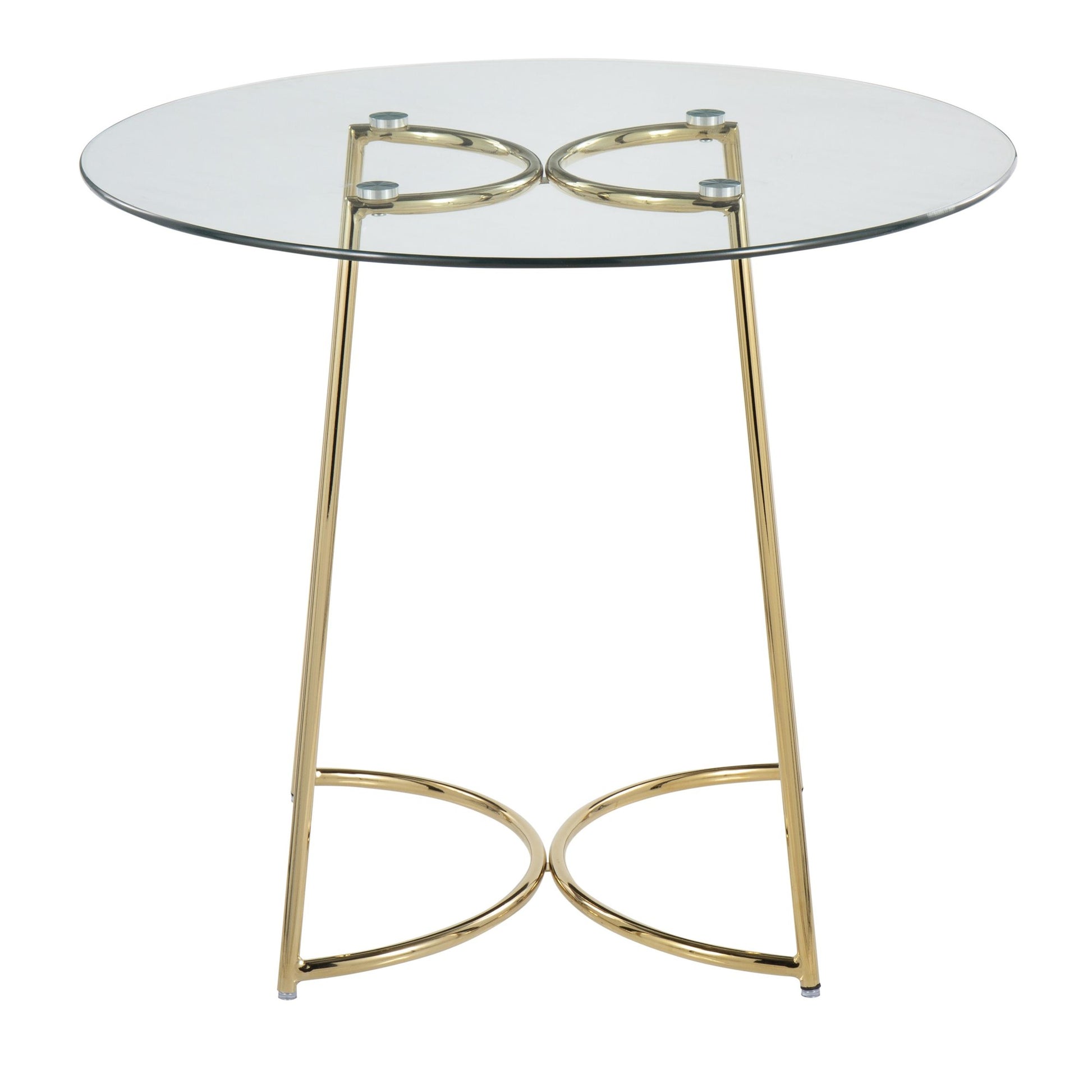 Cece Contemporary/Glam Dinette Table in Gold Steel with Clear Glass Top By LumiSource | Dining Tables | Modishstore - 7