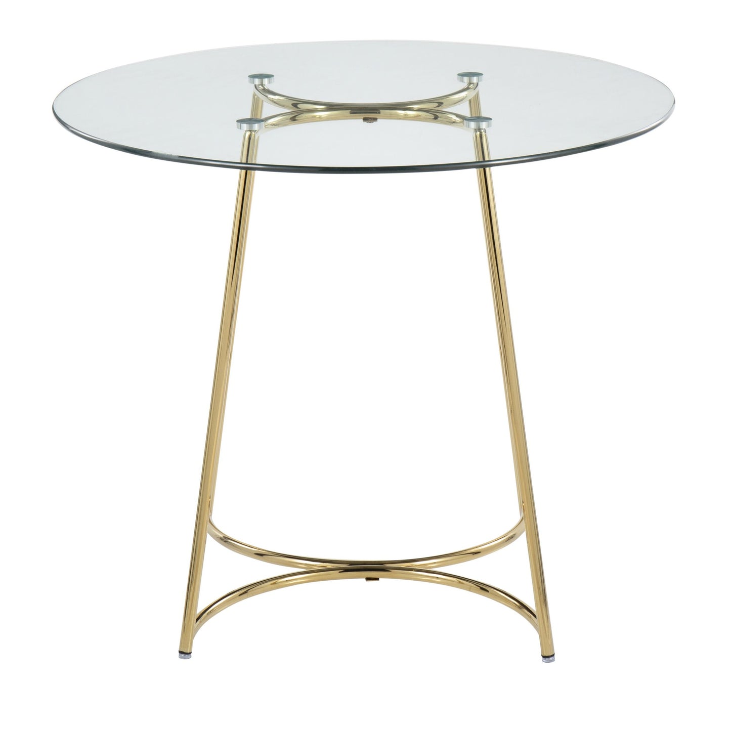 Cece Contemporary/Glam Dinette Table in Gold Steel with Clear Glass Top By LumiSource | Dining Tables | Modishstore - 4