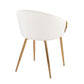 Claire Contemporary/Glam Chair in Gold Metal and Cream Velvet By LumiSource | Dining Chairs | Modishstore - 5