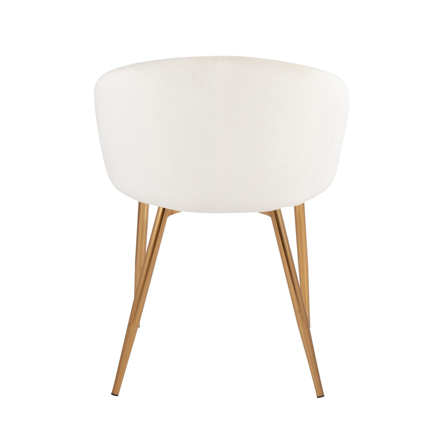 Claire Contemporary/Glam Chair in Gold Metal and Cream Velvet By LumiSource | Dining Chairs | Modishstore - 6