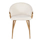 Claire Contemporary/Glam Chair in Gold Metal and Cream Velvet By LumiSource | Dining Chairs | Modishstore - 7