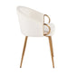 Claire Contemporary/Glam Chair in Gold Metal and Cream Velvet By LumiSource | Dining Chairs | Modishstore - 4