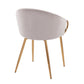 Claire Contemporary/Glam Chair in Gold Metal and Cream Velvet By LumiSource | Dining Chairs | Modishstore - 12