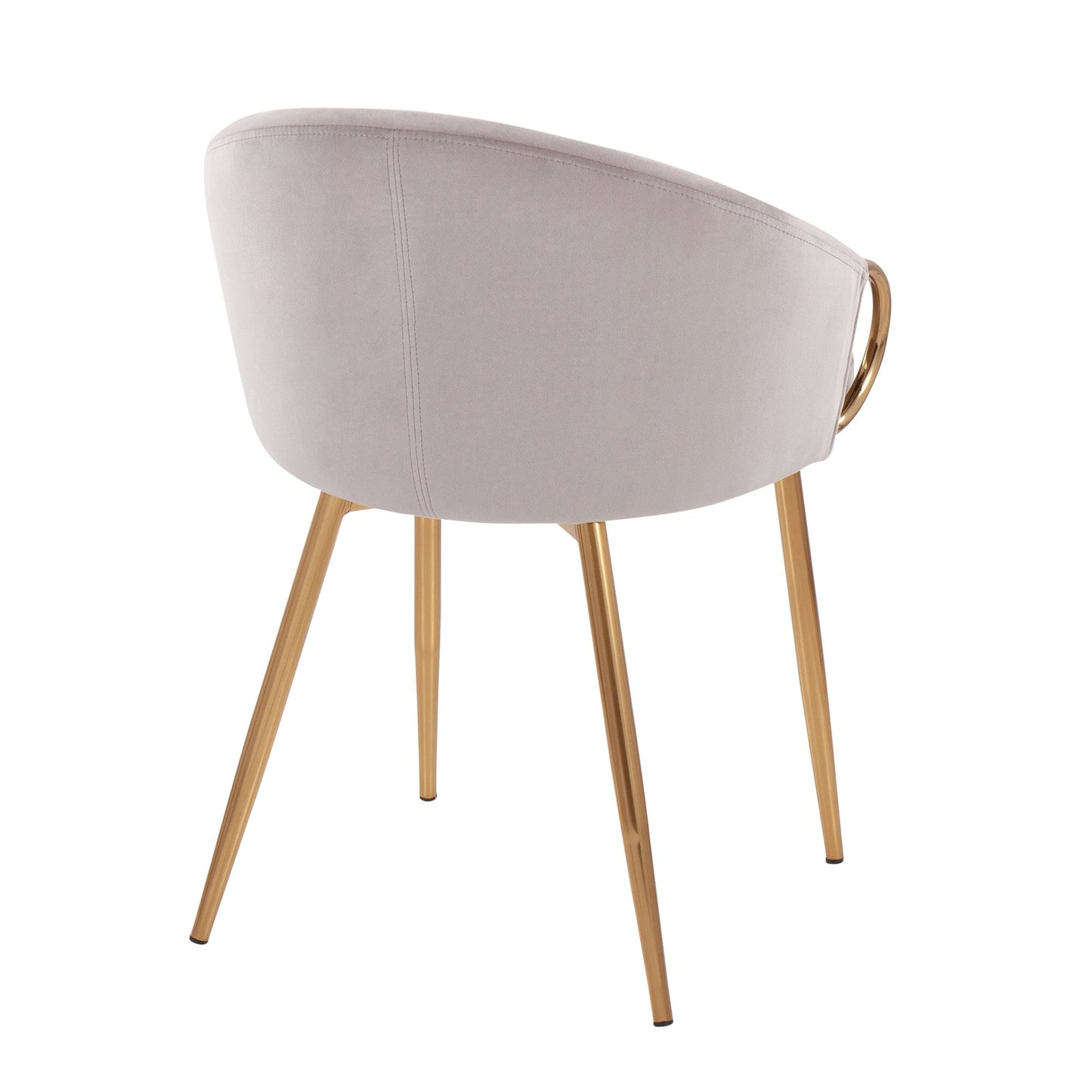 Claire Contemporary/Glam Chair in Gold Metal and Cream Velvet By LumiSource | Dining Chairs | Modishstore - 12