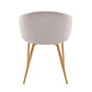 Claire Contemporary/Glam Chair in Gold Metal and Cream Velvet By LumiSource | Dining Chairs | Modishstore - 13