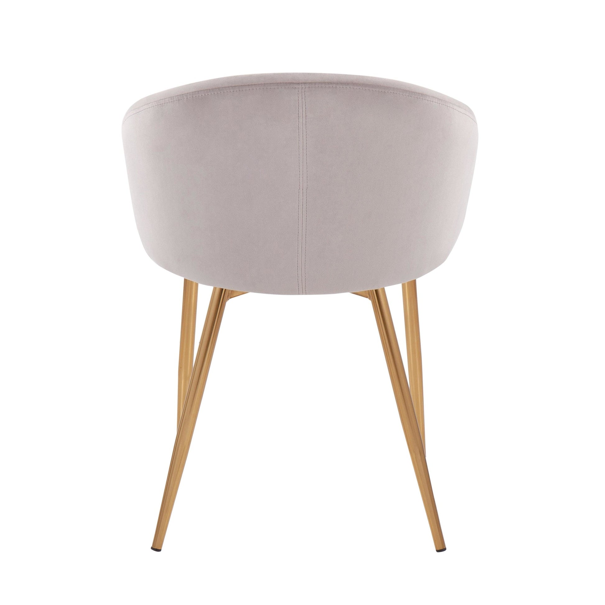 Claire Contemporary/Glam Chair in Gold Metal and Cream Velvet By LumiSource | Dining Chairs | Modishstore - 13