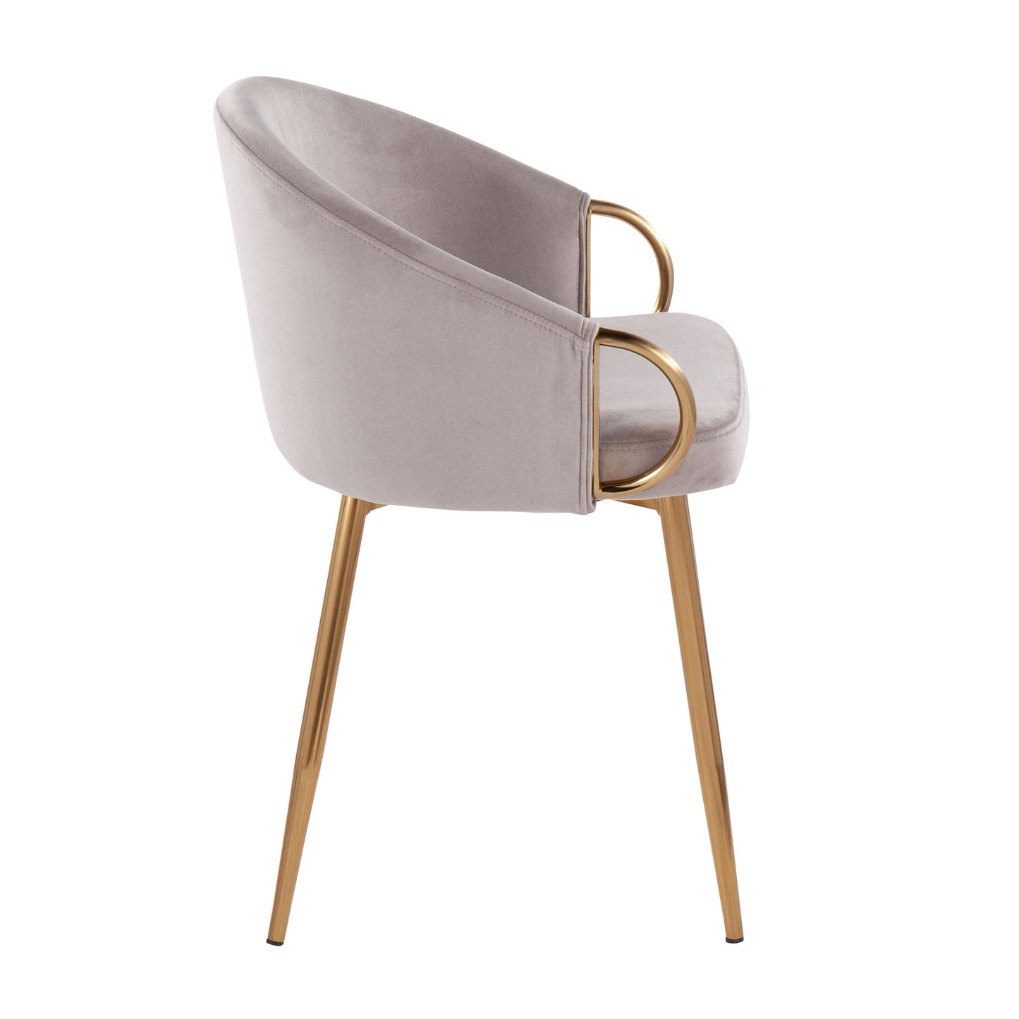 Claire Contemporary/Glam Chair in Gold Metal and Cream Velvet By LumiSource | Dining Chairs | Modishstore - 11