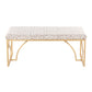Constellation Contemporary Bench in Gold Metal and Beige Leopard Fabric By LumiSource | Dining Chairs | Modishstore - 11