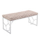 Constellation Contemporary Bench in Gold Metal and Beige Leopard Fabric By LumiSource | Dining Chairs | Modishstore - 13