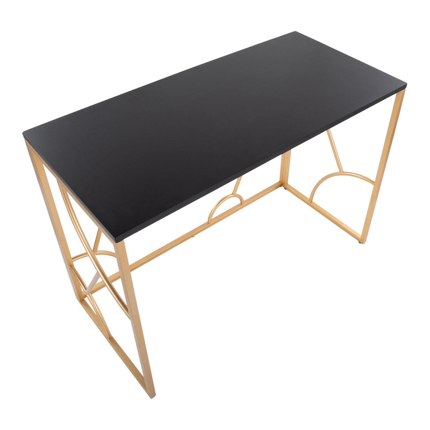 Constellation Contemporary Desk in Gold Metal and Black Wood By LumiSource | Desks | Modishstore - 2