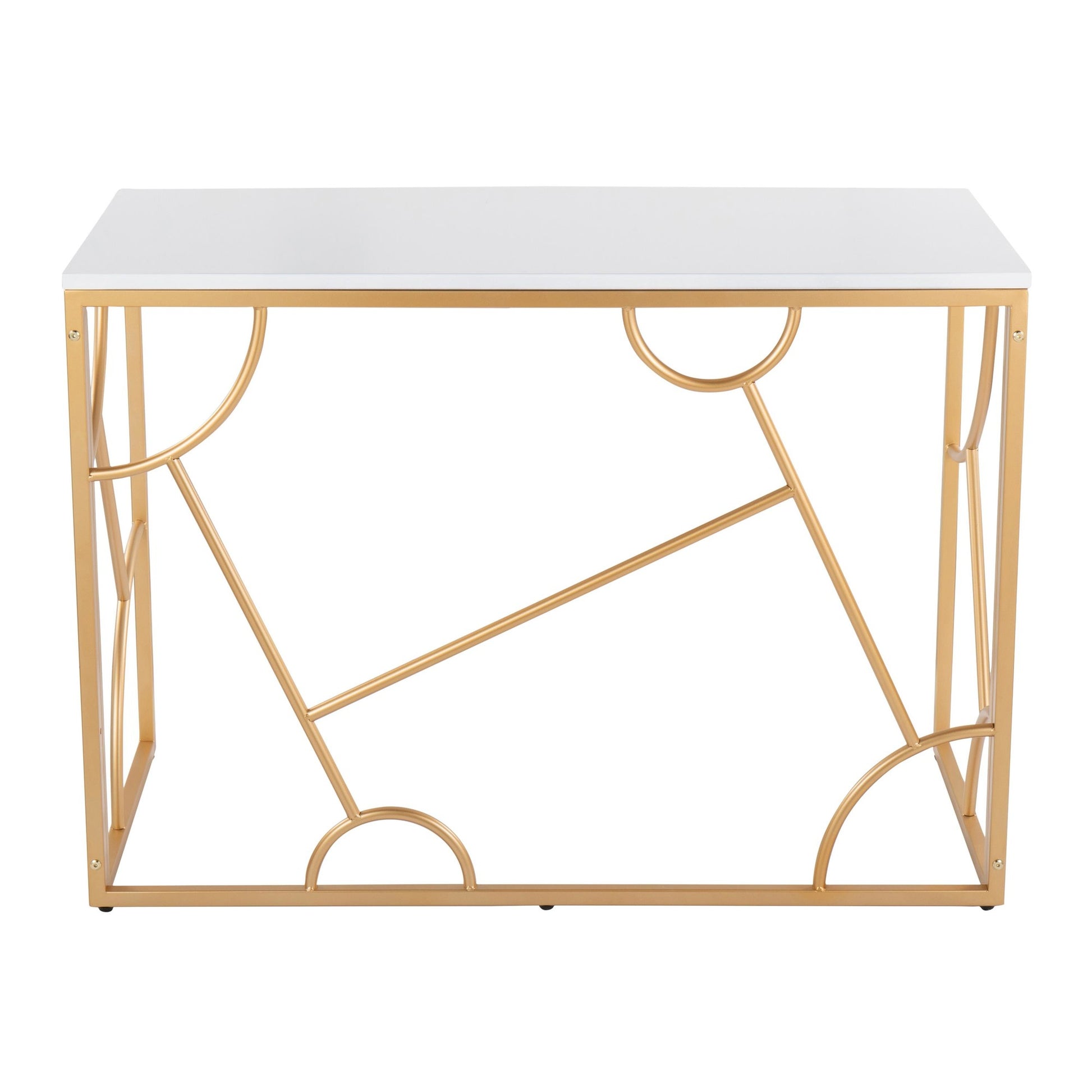 Constellation Contemporary Desk in Gold Metal and Black Wood By LumiSource | Desks | Modishstore - 13