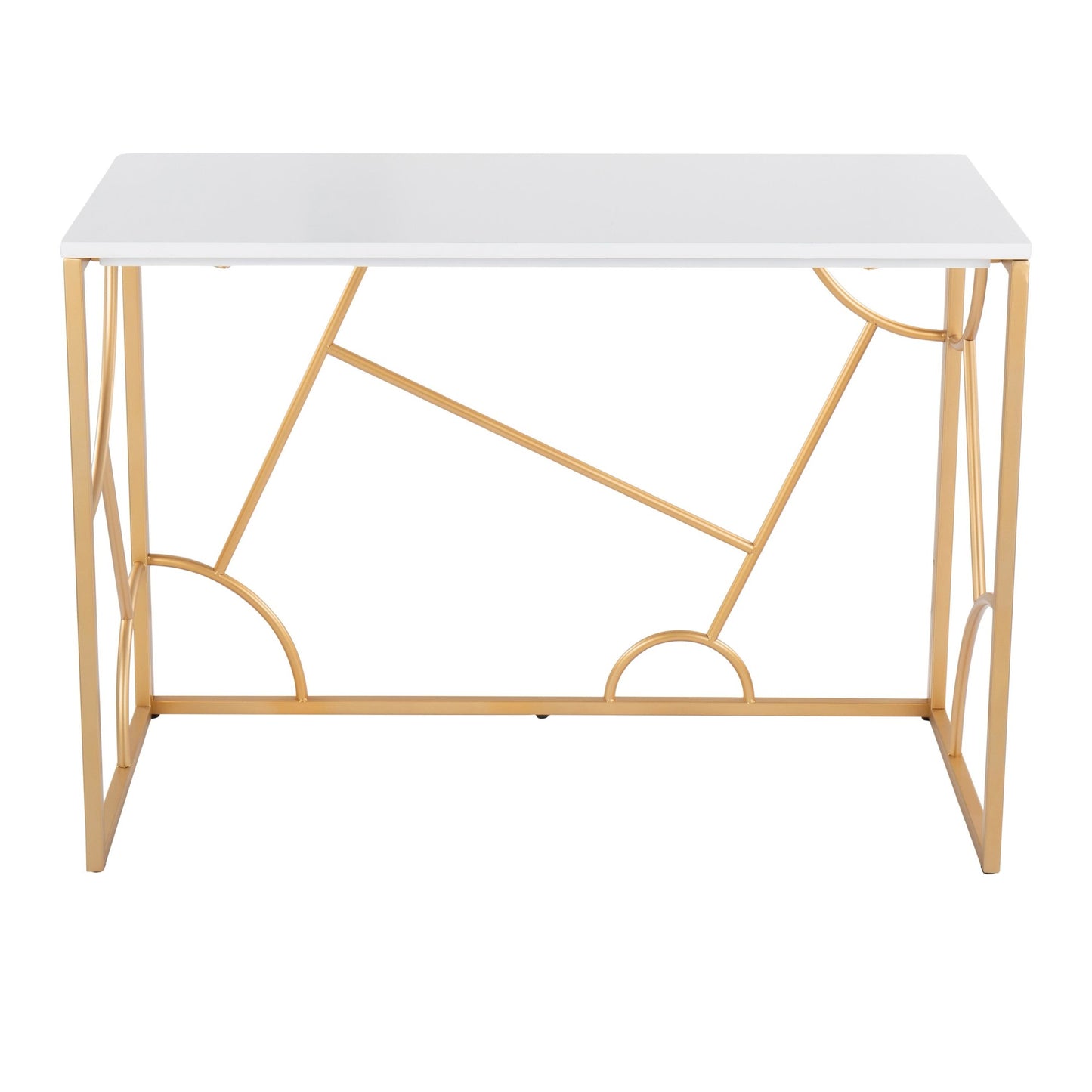 Constellation Contemporary Desk in Gold Metal and Black Wood By LumiSource | Desks | Modishstore - 14