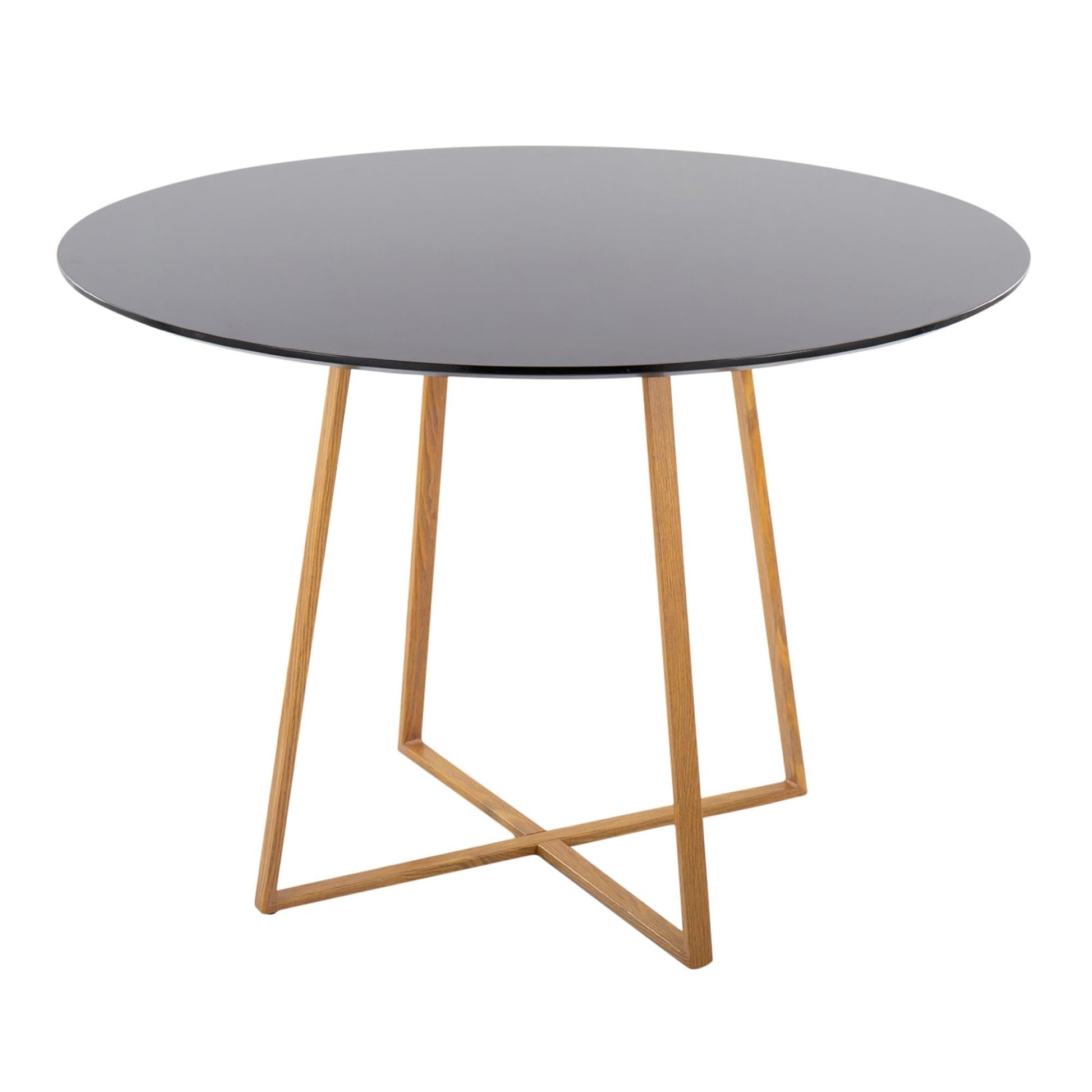 Cosmo Contemporary Dining Table in Natural Metal and Black Wood Top By LumiSource | Dining Tables | Modishstore - 4