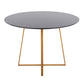 Cosmo Contemporary Dining Table in Natural Metal and Black Wood Top By LumiSource | Dining Tables | Modishstore - 3