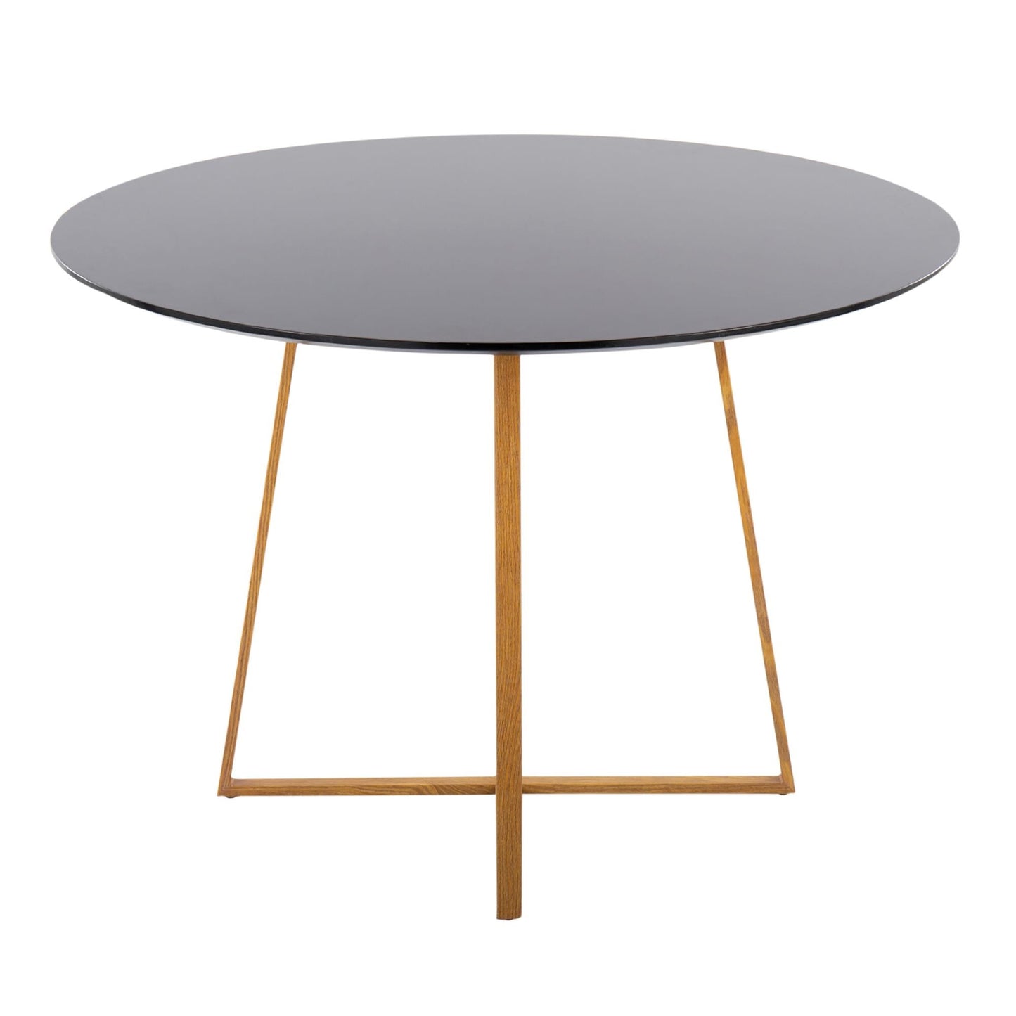Cosmo Contemporary Dining Table in Natural Metal and Black Wood Top By LumiSource | Dining Tables | Modishstore - 3