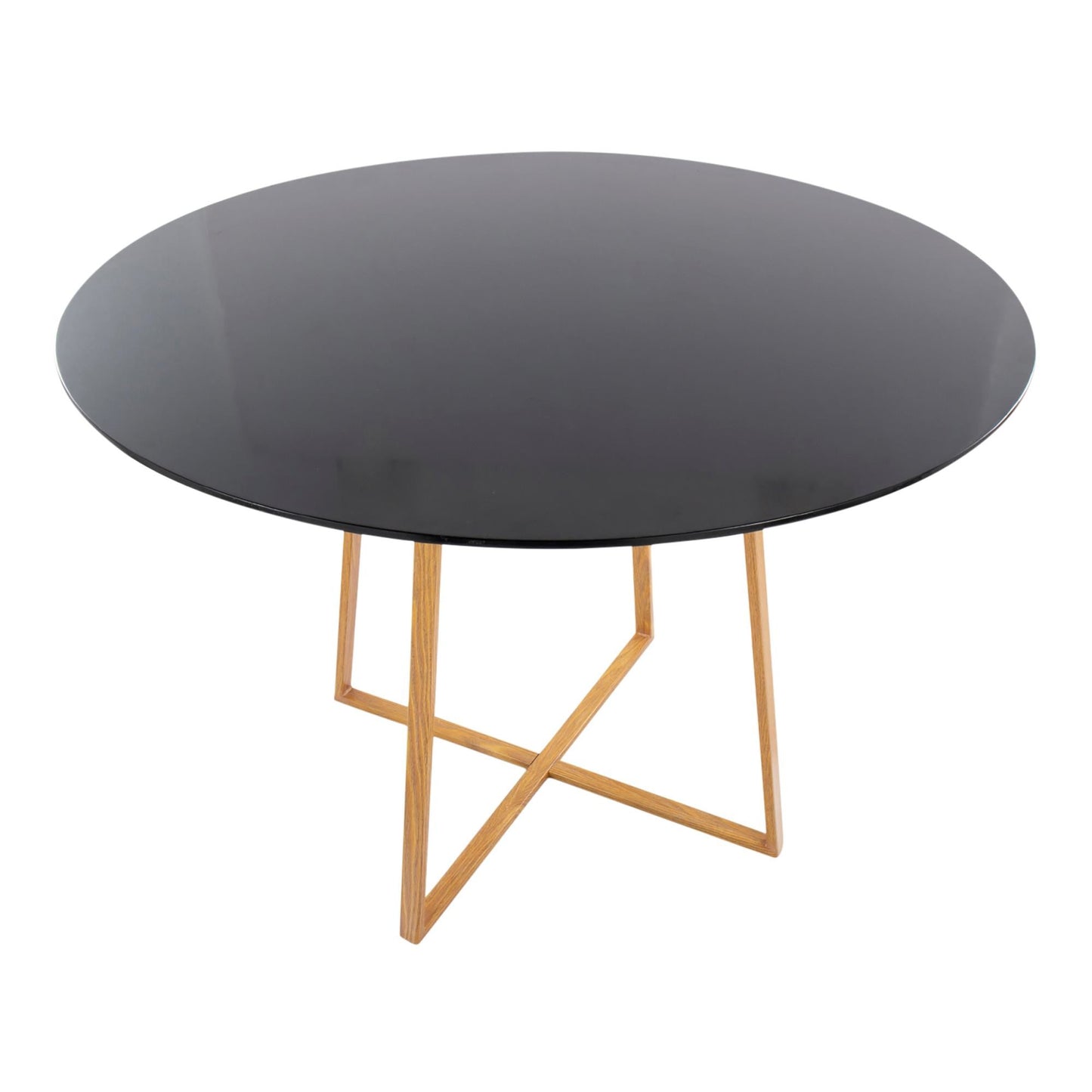 Cosmo Contemporary Dining Table in Natural Metal and Black Wood Top By LumiSource | Dining Tables | Modishstore - 6