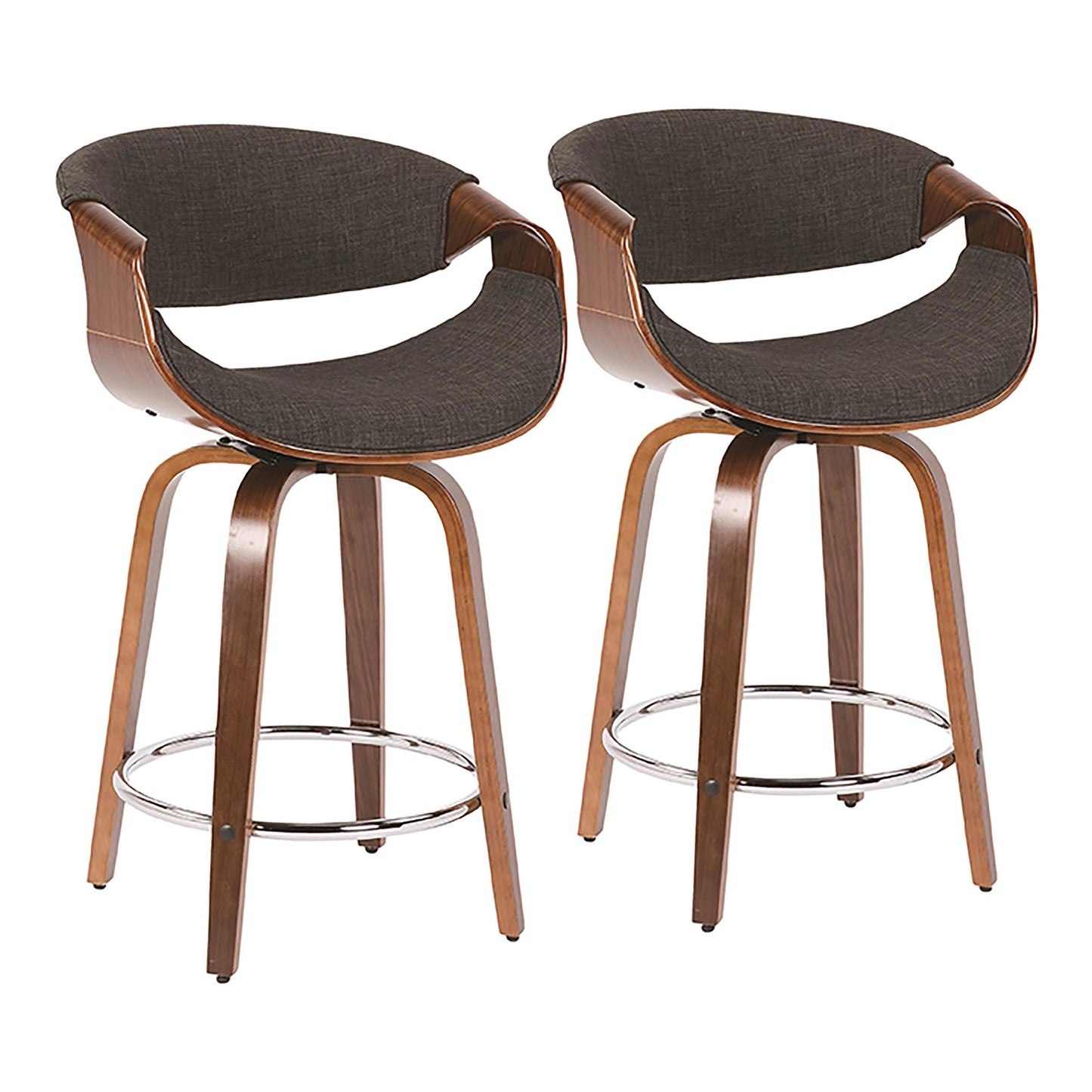 LumiSource Curvini 24'' Counter Stool - Set of 2-7