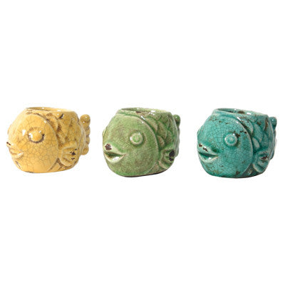 A&B Home Vale Fish Tealight Candle Holder- 3Pc/Box - Set Of 4 | Candle Holders | Modishstore
