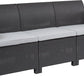 Dark Gray Faux Rattan Sofa with All-Weather Light Gray Cushions by Flash Furniture | Outdoor Sofas, Loveseats & Sectionals | Modishstore-5