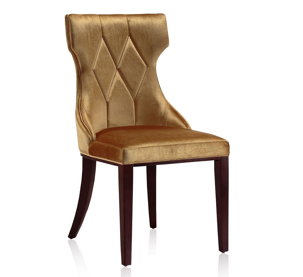 Manhattan Comfort Reine Black and Walnut Velvet Dining Chair (Set of Two) | Dining Chairs | Modishstore - 21