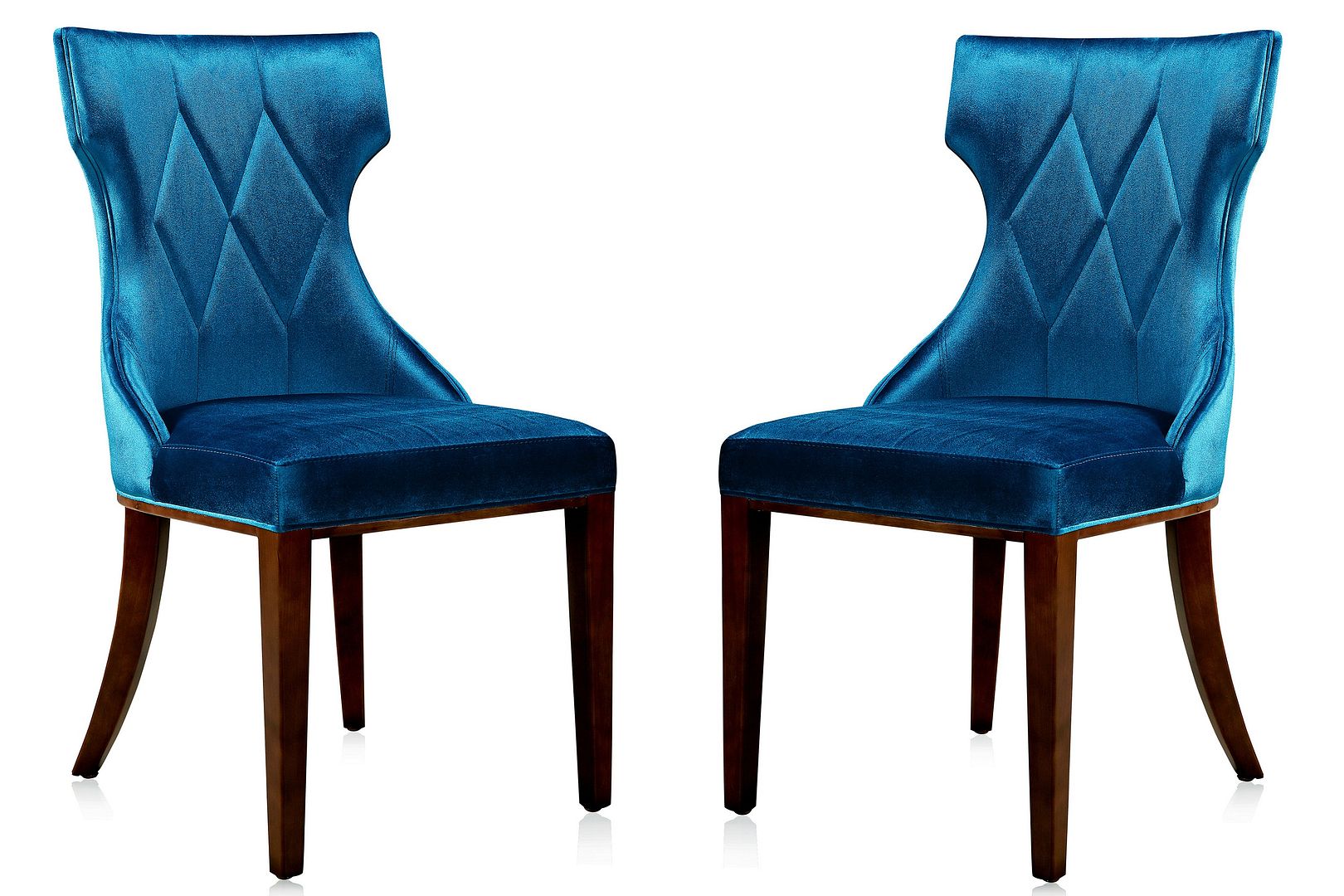 Manhattan Comfort Reine Black and Walnut Velvet Dining Chair (Set of Two) | Dining Chairs | Modishstore - 24
