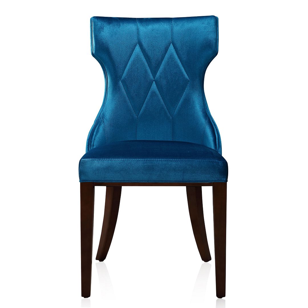 Manhattan Comfort Reine Black and Walnut Velvet Dining Chair (Set of Two) | Dining Chairs | Modishstore - 28