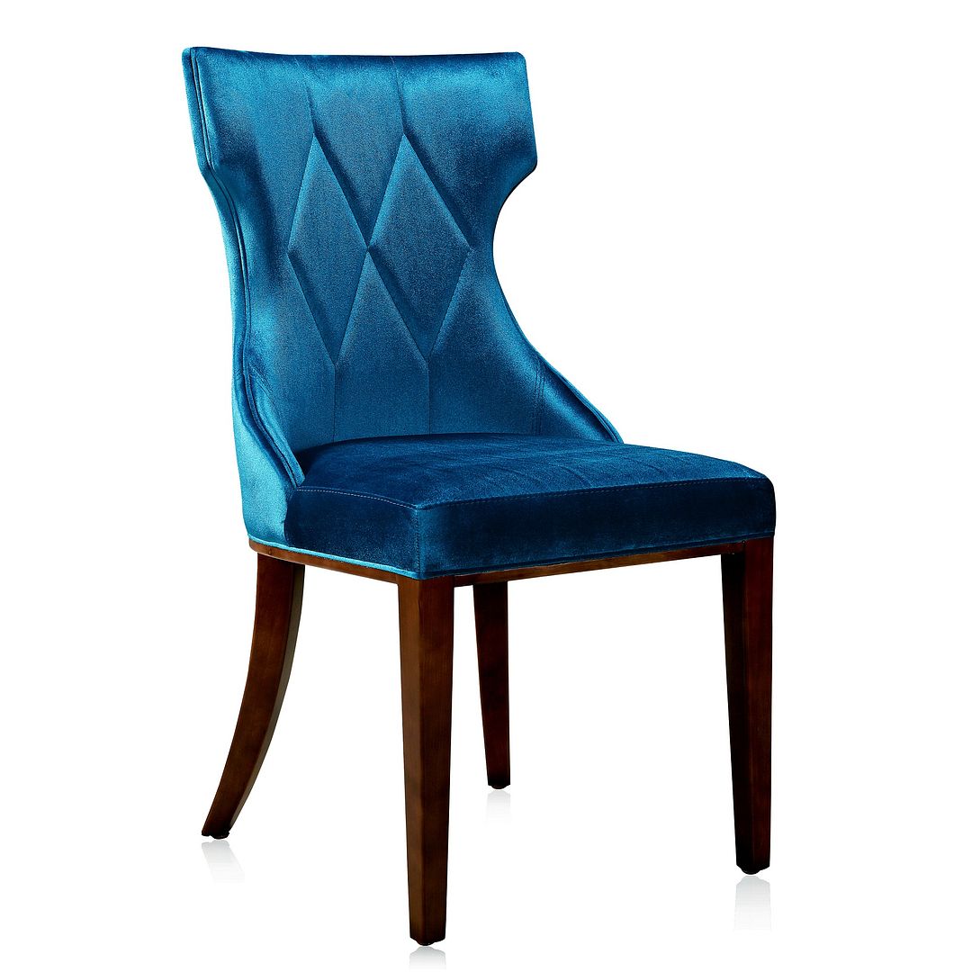 Manhattan Comfort Reine Black and Walnut Velvet Dining Chair (Set of Two) | Dining Chairs | Modishstore - 27
