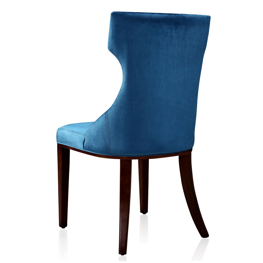 Manhattan Comfort Reine Black and Walnut Velvet Dining Chair (Set of Two) | Dining Chairs | Modishstore - 25