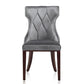 Manhattan Comfort Reine Black and Walnut Velvet Dining Chair (Set of Two) | Dining Chairs | Modishstore - 9