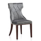 Manhattan Comfort Reine Black and Walnut Velvet Dining Chair (Set of Two) | Dining Chairs | Modishstore - 8