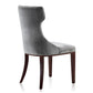 Manhattan Comfort Reine Black and Walnut Velvet Dining Chair (Set of Two) | Dining Chairs | Modishstore - 7