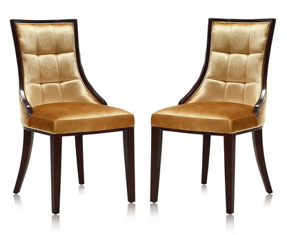 Manhattan Comfort Fifth Avenue Cream and Walnut Faux Leather Dining Chair (Set of Two) | Dining Chairs | Modishstore - 7