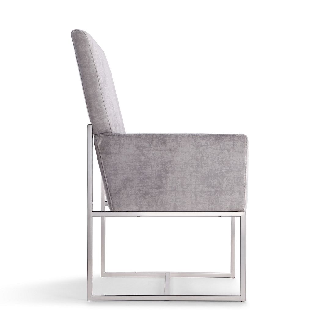 Manhattan Comfort Element Blue Velvet Dining Armchair | Dining Chairs | Modishstore - 11