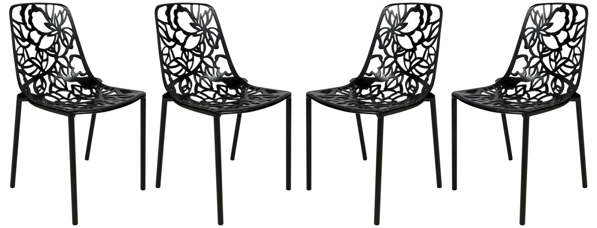 LeisureMod Modern Devon Aluminum Chair, Set of 4 | Outdoor Chairs | Modishstore - 2