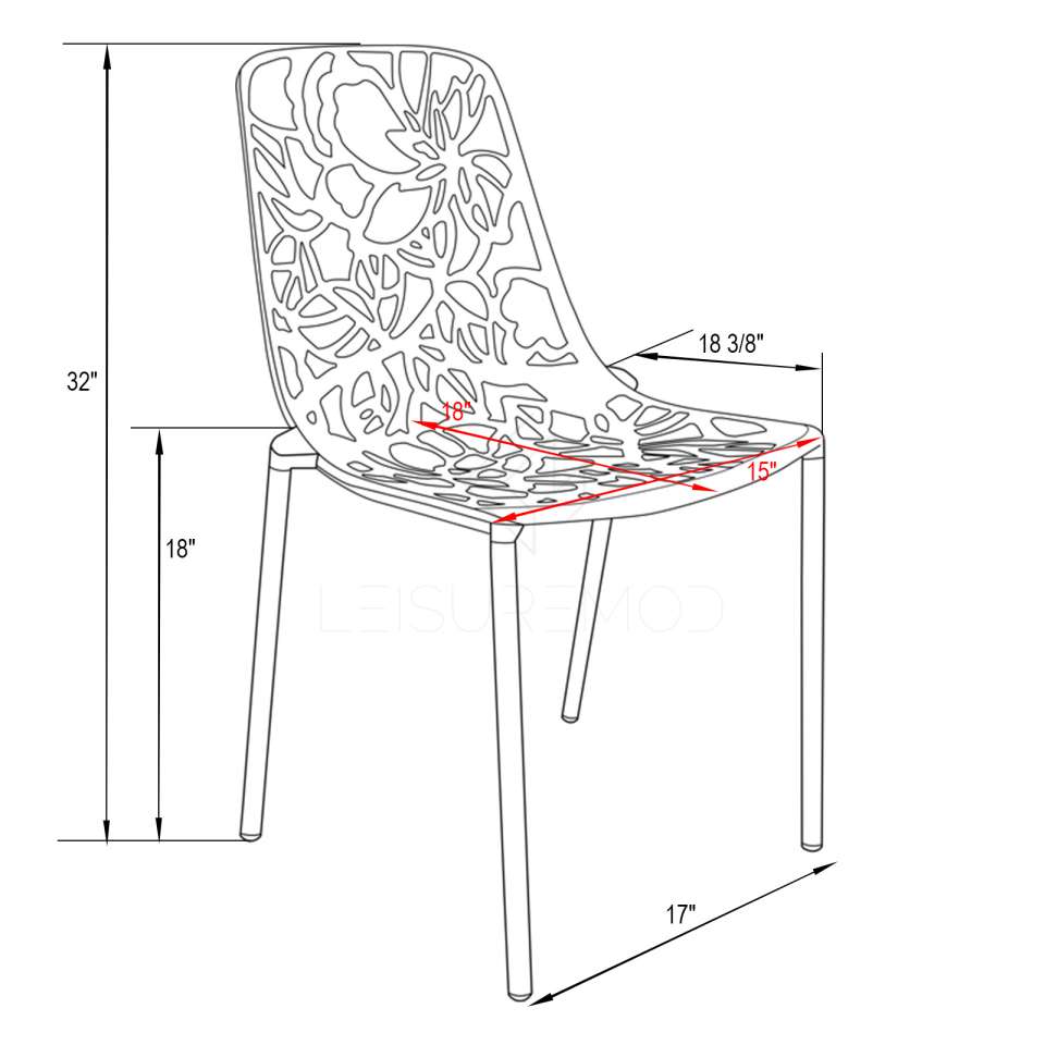 LeisureMod Modern Devon Aluminum Chair, Set of 4 | Outdoor Chairs | Modishstore - 10